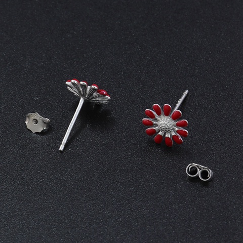 S925銀耳環(huán)飾品批發(fā)幾何太陽花耳釘