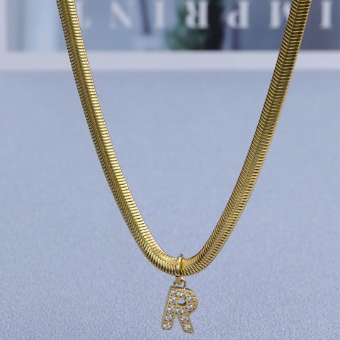 項(xiàng)鏈批發(fā)字母鉆圓蛇鎖骨項(xiàng)鏈